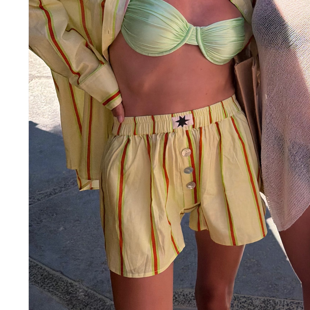 Ciao Ciao Vacation Sandy Stripe Boxer Shorts in Yellow - Picture 5 of 6